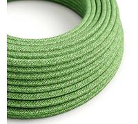 Creative-Cables L'originale cavo elettrico rivestito in tessuto 2 x 0,75 mm² (5 m, Pixel Verde Bronte RX08) - Rotondo, effetto seta - Sicurezza certificata, made in Italy