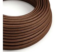 Creative-Cables L'originale cavo elettrico rivestito in tessuto 3 x 0,75 mm² (1 m, Ruggine RM36) - Rotondo, effetto seta - Sicurezza certificata, made in Italy