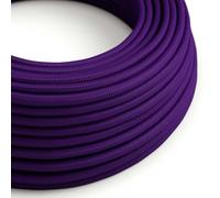 Creative-Cables L'originale cavo elettrico rivestito in tessuto 3 x 0,75 mm² (1 m, Viola Imperiale RM14) - Rotondo, effetto seta - Sicurezza certificata, made in Italy