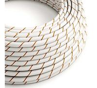 Creative-Cables L'originale cavo elettrico rivestito in tessuto 3 x 0,75 mm² (10 m, Schiuma di Birra ERM43) - Rotondo, effetto seta - Sicurezza certificata, made in Italy