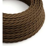 Creative-Cables L'originale cavo elettrico rivestito in tessuto 3 x 0,75 mm² (5 m, Marrone Espresso TC13) - Trecciato, cotone - Sicurezza certificata, made in Italy