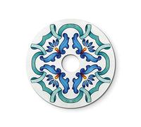 creative cables Mini piatto Ellepì 'Maioliche' per lampade a sospensione, a parete e catenaria, diametro 24 cm - Made in Italy - Maiolica Blu