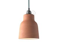 creative cables Paralume Vaso in ceramica, collezione Materia - Made in Italy - Terracotta striato - Bianco