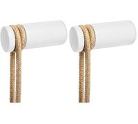 Creative-Cables Passacavo in legno Rolé - (Bianco, Ø 40 mm, H 100 mm) - Fissaggio a parete per lampada a sospensione - Include vite e tassello (Confezione da 2)