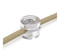 creative cables - Fissaggio a Parete passacavo Universale per Cavo Tessile a Larga Sezione 3x1 e 3x1,5 e per Sistema EIVA - 2 Pezzi - Trasparente