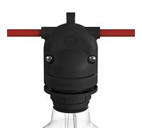 creative cables Eiva-2, portalampada per Esterno a Doppia Uscita IP65 Attacco E27 - Nero