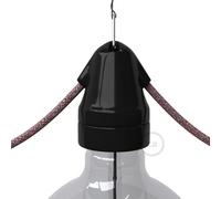 creative cables Kit portalampada E27 in Porcellana Vintage a Doppio Ingresso - Nero