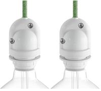 creative cables Portalampada E27 per esterno EIVA (IP65, 5,6 x 9,2 x 5,6 cm, bianco) - Grado di protezione IP65 - Compatibile con sistema MODULAIR (Confezione da 2)