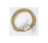 creative cables Prolunga elettrica con Cavo Tessile RN06 Juta 2P 10A Made in Italy. - 3 Metri, Bianco