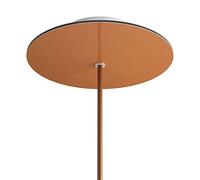 creative cables Rosone a soffitto rotondo bianco linea Rose-One (serracavo conico, dibond rame satinato, 1 foro e 4 fori laterali) - Per lampadari e sospensioni multiple