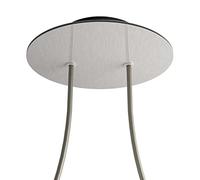 creative cables - Rosone Rose-One Rotondo, Diametro 200 mm con 2 Fori e 4 Fori Laterali - Dibond Acciaio Satinato, Nero