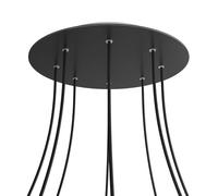 creative cables Rosone XXL Rose-One Rotondo, Diametro 400 mm con 8 Fori e 4 Fori Laterali - Dibond Nero Opaco, Bianco