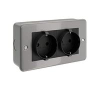 creative cables - Scatola da parete in metallo con doppia presa Schuko per Creative-Tube
