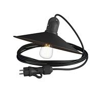 Creative Cables Lampada portatile Snake Eiva con paralume Swing, cavo tessile 5 m, IP65, nero