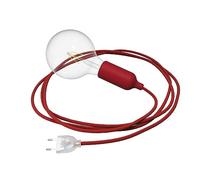 creative cables - Snake Lampada in silicone con interruttore e spina - Con lampadina, Rosso