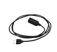 creative cables - Snake Lampada in silicone con interruttore e spina - Senza lampadina, Nero