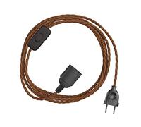 creative cables - SnakeBis Twisted - Cablaggio con portalampada e Cavo trecciato in Tessuto - 1.8 Metri, TC23, E14