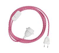 creative cables - SnakeBis Twisted per Paralume - Cablaggio con portalampada e Cavo trecciato in Tessuto - 1.8 Metri, TM08, E14