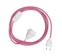 creative cables - SnakeBis Twisted per Paralume - Cablaggio con portalampada e Cavo trecciato in Tessuto - 1.8 Metri, TM08, E14
