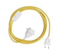 creative cables - SnakeBis Twisted per Paralume - Cablaggio con portalampada e Cavo trecciato in Tessuto - 1.8 Metri, TM10, E14