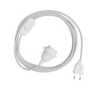 creative cables - SnakeBis Twisted per Paralume - Cablaggio con portalampada e Cavo trecciato in Tessuto - 1.8 Metri, TC01, E14