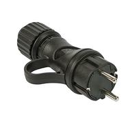 creative cables - Spina Schuko nera con anello 16A 250V IP44 per Sistema EIVA - Nero