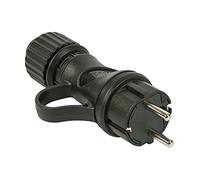 creative cables - Spina Schuko nera con anello 16A 250V IP44 per Sistema EIVA - Nero