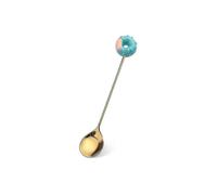 Creative Cartoon Small Spoon Dessert Fork Donut Spoon Lollipop Macaron Spoon Small Spoon Cake Spoon Fork 6 Pieces Donut Golden Spoon Blue