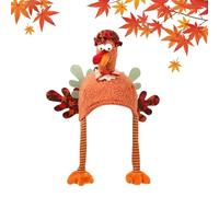 Creative Cartoon Turkey Hat - Plush Chicken Hat Costume with Long Legs for Thanksgiving | Perfect Holiday Decoration and Headgear for Family Gatherings, Autumn Celebrations, and Winter Festivities