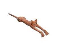 Creative Cat Shape Back Scratcher Long Handle Multi-purpose Wood Massage Stick for Home