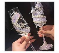 Creative Champagne Glass Decoration Wedding Toast Cup DIY Handmade Homemade Material Package A Pair(D-material kit)
