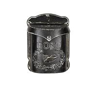 Creative Co-Op Cassetta delle lettere in latta goffrata nera