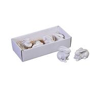 Creative Co-op Coniglietti in Ceramica Bianca (Set da 6 Pezzi)