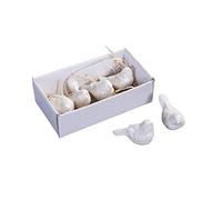 Creative Co-op DE5729 Uccelli in Ceramica, Bianco, 2.5", 6 unità