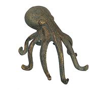 Creative Co-Op Eclectic - Statuetta di polpo in ghisa, supporto per telefono/tablet, finitura patina