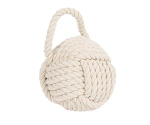Creative Co-op Nautical Rope Knot Cotton Door Stop, Ivory Fermaporta Decorativo in Cotone con Nodo Nautico, Avorio, Corda, 6.25 x 6.25