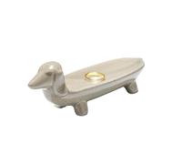 Creative Co-Op Piatto per cani in ceramica grigia