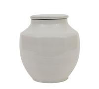 Creative Co-Op Piccolo cachepot rotondo in terracotta bianca, 20,3 cm