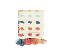 Creative Co-op Soft Woven Cotton Throw with Tufted Dots And Tassels, Multicolor Coperta, Cotone