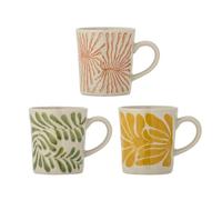 Creative Collection Fauni - Set di 3 tazze in gres porcellanato, dimensioni 7,5 x 8,5 cm, colore: Giallo
