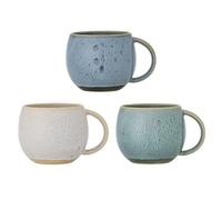 Creative Collection Harriet - Set di 3 tazze in gres porcellanato, dimensioni: 10 x 8 cm, colore: Blu