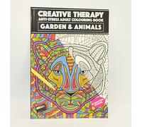 Creative Colour Therapy - Libro da colorare per adulti, formato A4, anti-stress, motivo: giardino e animali