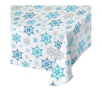 Creative Converting 317151 all Over Print Plastic Table Cover, 137,2 x 259,1 cm Snowflake vortici