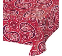 Creative Converting 329662 - Tovaglia in plastica con motivo cachemire rosso