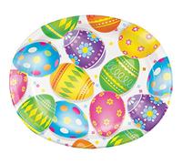 Creative Converting 343097 - Piatti ovali per uova di Pasqua, 25,4 x 30,5 cm, multicolore