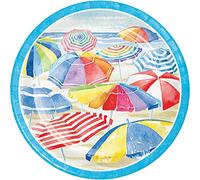 Creative Converting 343255 - Piatti di carta per ombrelli da spiaggia, 9", multicolore