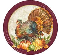 Creative Converting 345697 - Piatti da dessert con tacchino, 7", multicolore