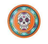 Creative Converting Day of The Dead - Piatti di carta, 23 cm, multicolore