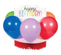 Creative Converting Palloncino Bash Centrotavola 29,8 cm x 30,5 cm, rosso, arancione, giallo, verde, blu e viola