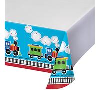 Creative Converting - Tovaglia in plastica colorata con treno, 1 pezzo, tutto a bordo